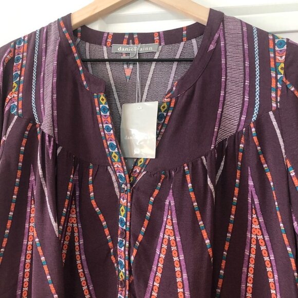 DANIEL RAINN Button Up Light Low Boho Blouse - Picture 5 of 11